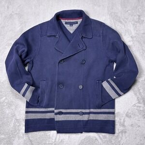 Tommy Hilfiger Navy‎ Knit Jacket Men's S Quiet Luxury Minimalist Casual